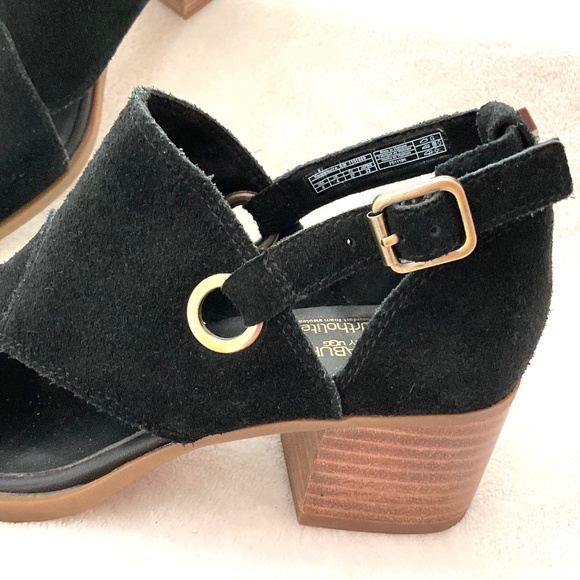 Black Koolaburra by Ugg Dressy Suede Strappy Chunky Block Heel Open Toe Sz 6 - Picture 9 of 16
